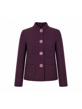 Signorelli Womens Virgin Wool Button-Up Jacket Size 46 Made In Italy